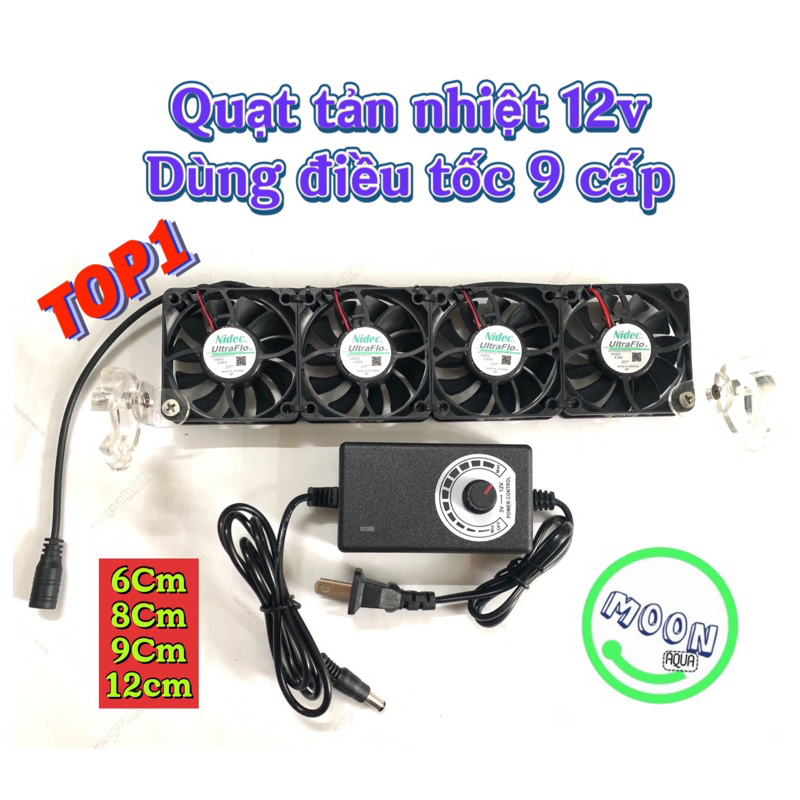 Combo bộ Quạt Thuỷ sinh size 6cm nhỏ,siêu mát,giúp giảm nhiệt hồ cá từ 2 -4độ.