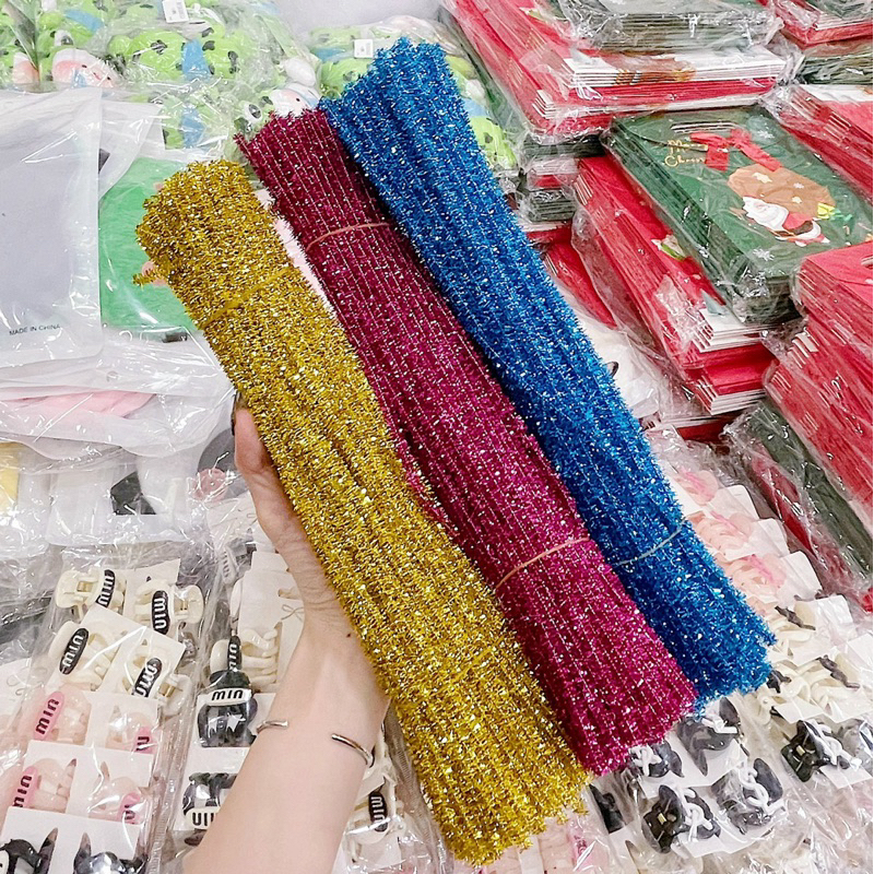 Set 50 Dây Xoắn Kẽm Nhung Kim Tuyến Làm Đồ Handmade, DIY Quà Tặng