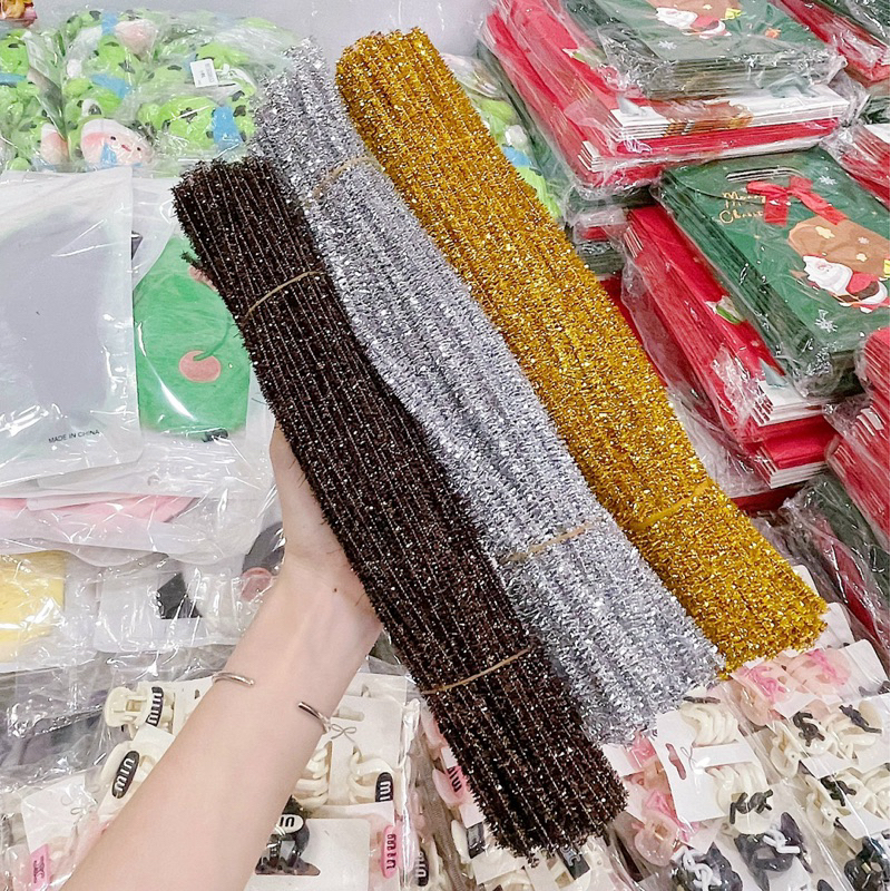 Set 50 Dây Xoắn Kẽm Nhung Kim Tuyến Làm Đồ Handmade, DIY Quà Tặng