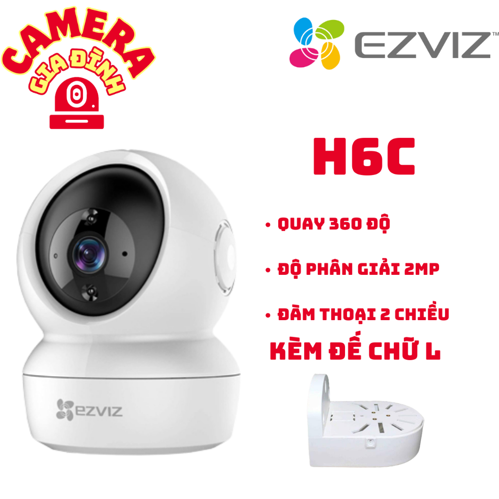 H6C | Camera Trong nhà EZVIZ H6C 2MP, Xoay 360 độ, Đàm Thoại 2 Chiều, Theo Dõi Chuyển Động - Chính Hãng