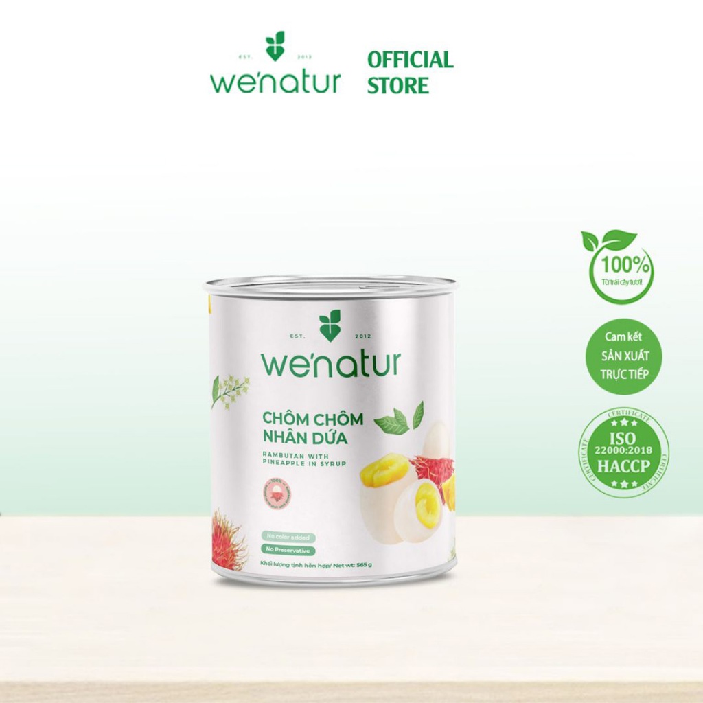 Chôm Chôm Nhân Dứa Đóng Lon we'natur 565g