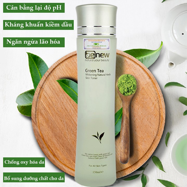 Nước hoa hồng trà xanh xoá mụn, sạch da, se khít lỗ chân lông BENEW Trà Xanh Green Tea Toner 150ml Hàn quốc