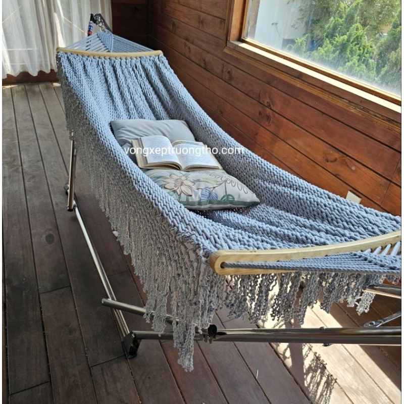 VÕNG LƯỚI SỢI COTTON ĐAN TAY THỦ CÔNG , KHÔNG KÈM KHUNG VÕNG XẾP