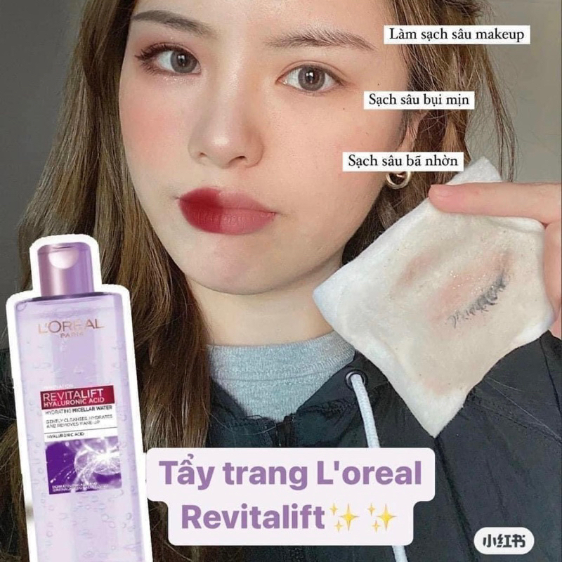 Nước Tẩy Trang LOREAL tím 400ml, dành cho da dầu mụn, da khô, da nhạy cảm