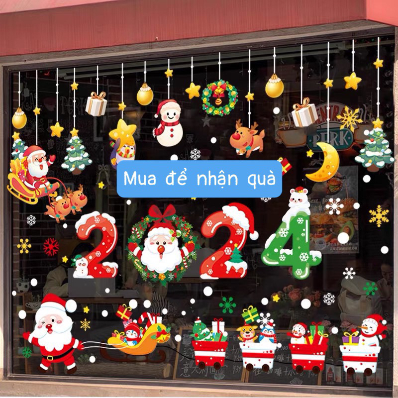 [Nhiều mẫu] Decal Noel 2024 dán kính hít tĩnh điện (không keo)