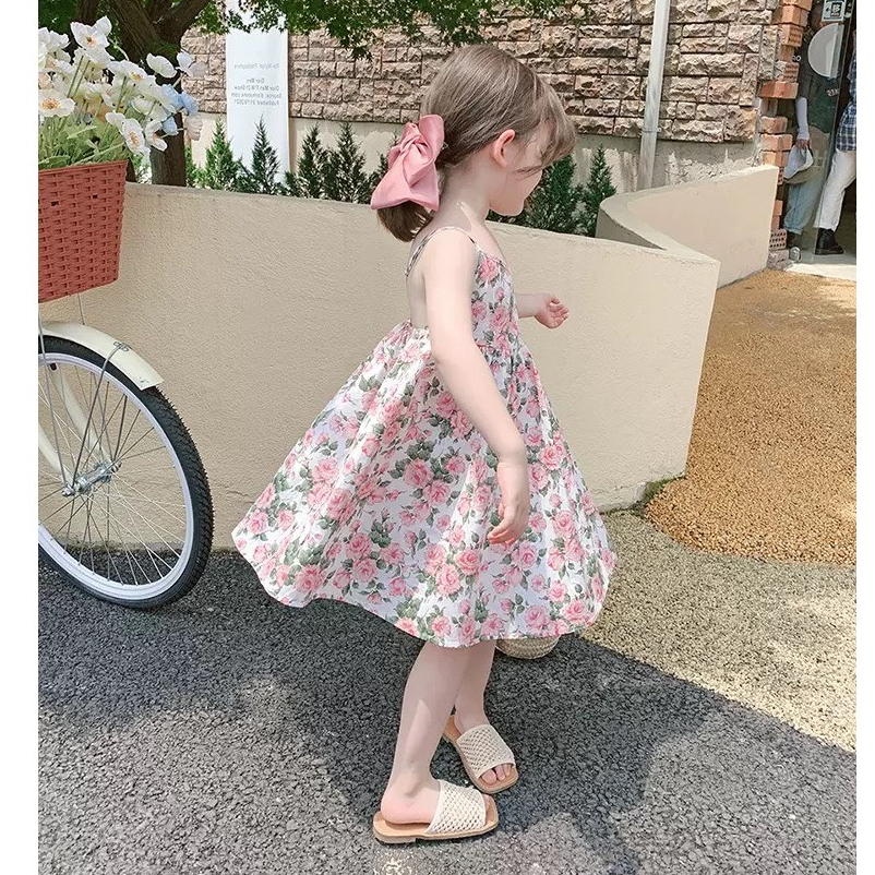 Váy 2 dây cho bé gái Anniebaby váy 2 dây babydoll từ 12 đến 27kg chất thô đũi mềm mịn thoáng mát Quần áo trẻ em VA23017