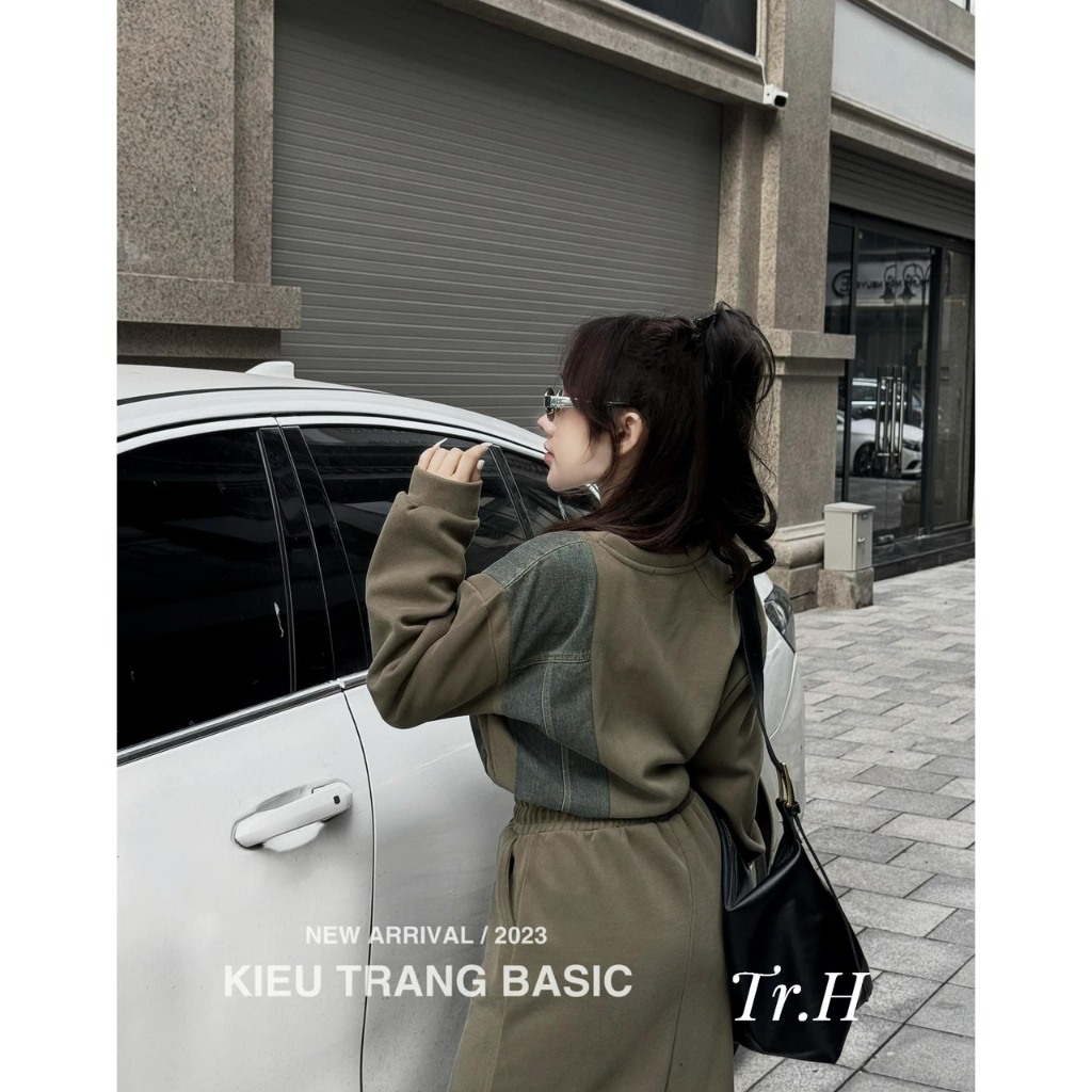 Set váy nỉ phối bò thời trang hàng QCL1