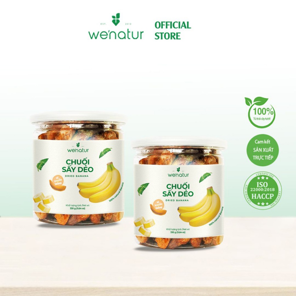 COMBO 2 Hộp Chuối Sấy Dẻo we'natur 330g
