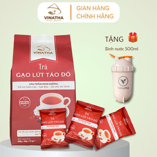Trà Gạo Lứt Táo Đỏ Ăn Kiêng Giảm Cân Vinatha 10 gói nhỏ (60 gram / gói) VNT03