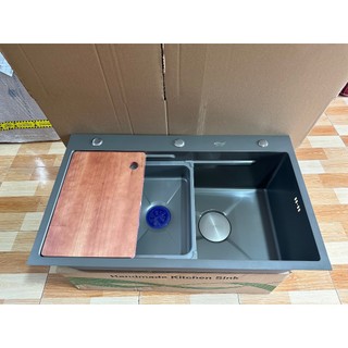 Chậu rửa bát 1 hố kiểu Hàn Quốc 75x46cm inox sus304, tiện lợi, đa năng dễ sử dụng