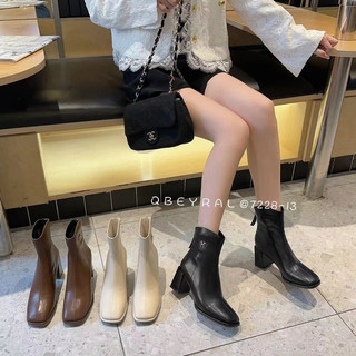 Bốt nữ da cao cấp, lót lông mềm mại, gót cao 7p- bow 7228-13a