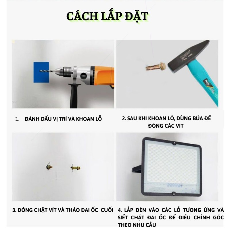 Đèn Led Năng Lượng Mặt Trời 1588W Alisa Chống Nước IP67 Siêu Sáng Tiết Kiệm Điện