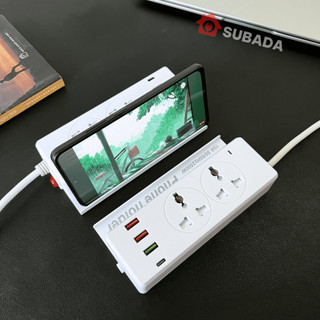 Ổ cắm điện đa năng 2500w dây 2M cổng USB và type C tiện lợi tích hợp giá kê điện thoại cùng đèn ngủ Subada OD31