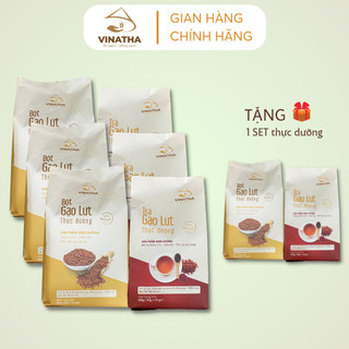 3 set bột trà gạo lứt ăn kiêng giảm cân thực dưỡng vinatha - 4020gr