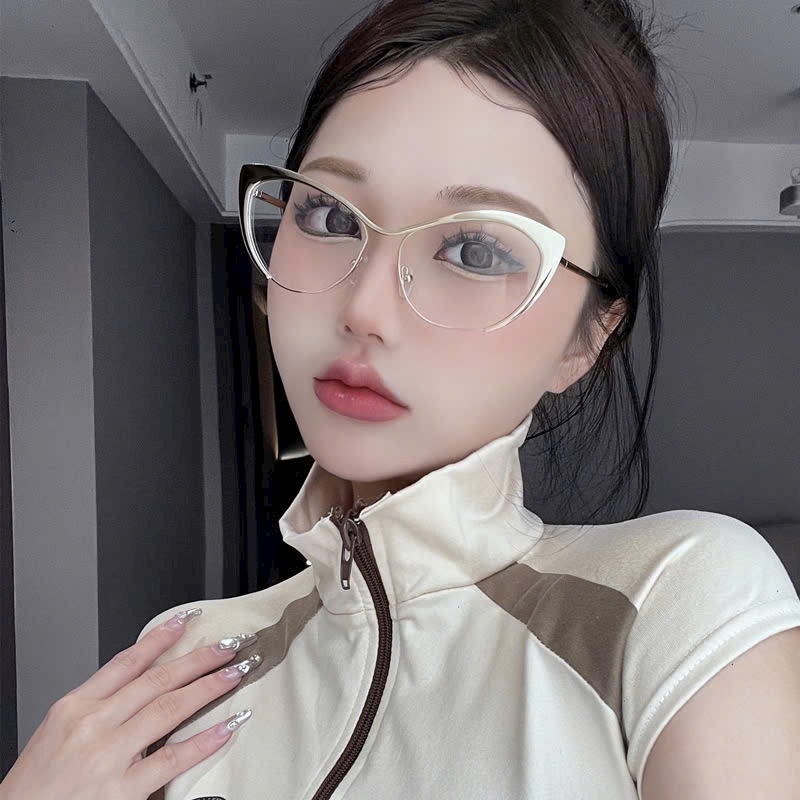 Gọng Kính Mắt Mèo Kim Loại