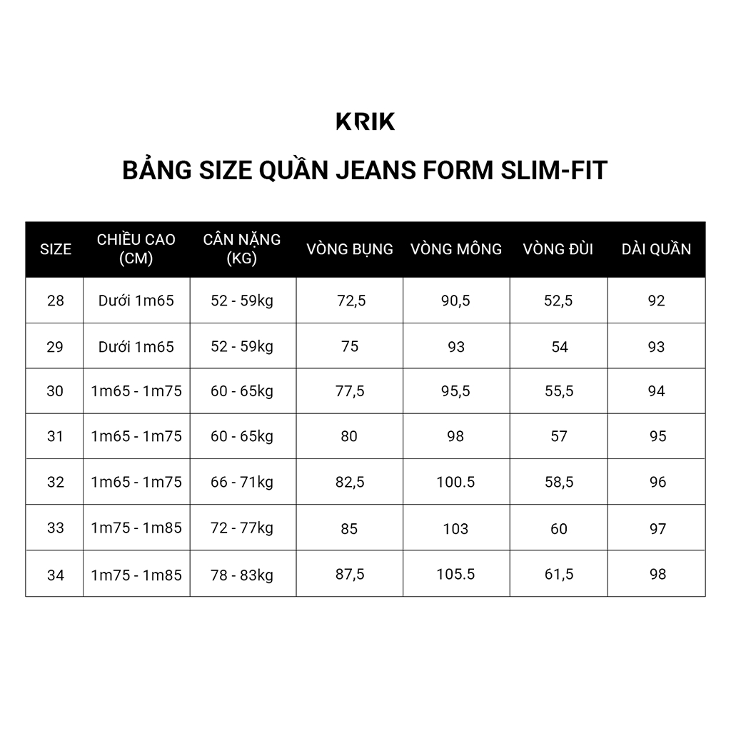 Quần Jean Nam Local Brand KRIK Form Slimfit Chất Liệu Cao Cấp Màu Đen Mài QJ6017