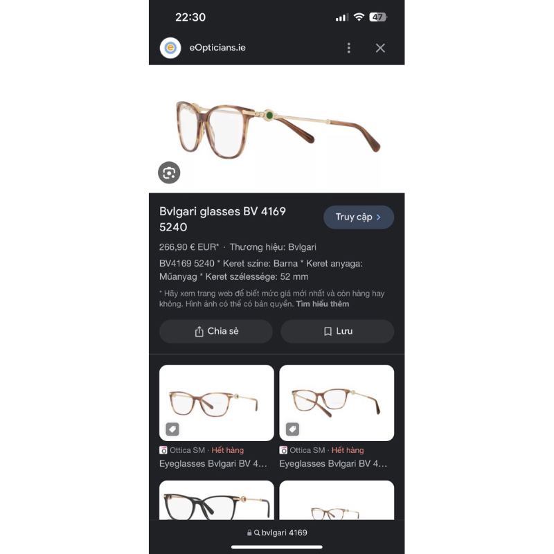 Kính si nhật BVL.GARI auth