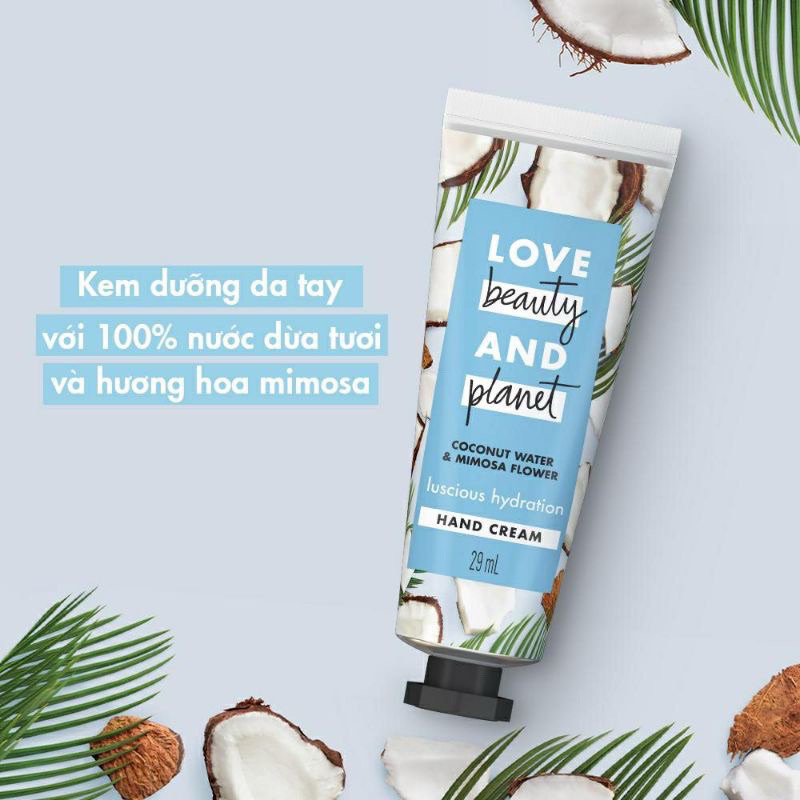 Kem Dưỡng Da Tay Love Beauty And Planet 29ml (100% nước dừa tươi và hoa mimosa)