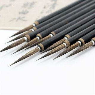 Bút tỉa cán đen lông mềm lông sói dùng tỉa chi tiết,viết thư pháp nhỏ