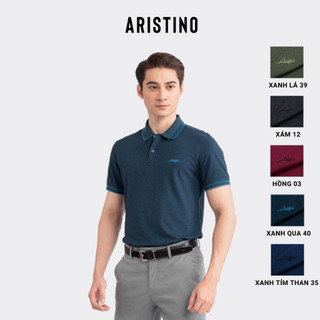 Áo polo ngắn tay ARISTINO phom regular fit suông nhẹ, thiết kế basic, họa tiết thêu chữ ký tinh tế - APS115S3
