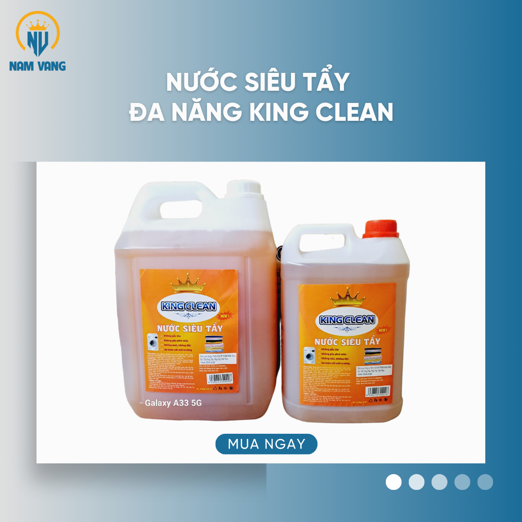 Nước Tẩy Siêu Đa Năng KING CLEAN Đánh Bay Mọi Vết Bẩn Khô Cứng Đầu Can 5lit/10lit.