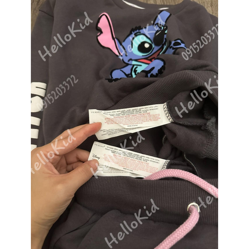 Bộ nỉ stick quần culotes bé gái