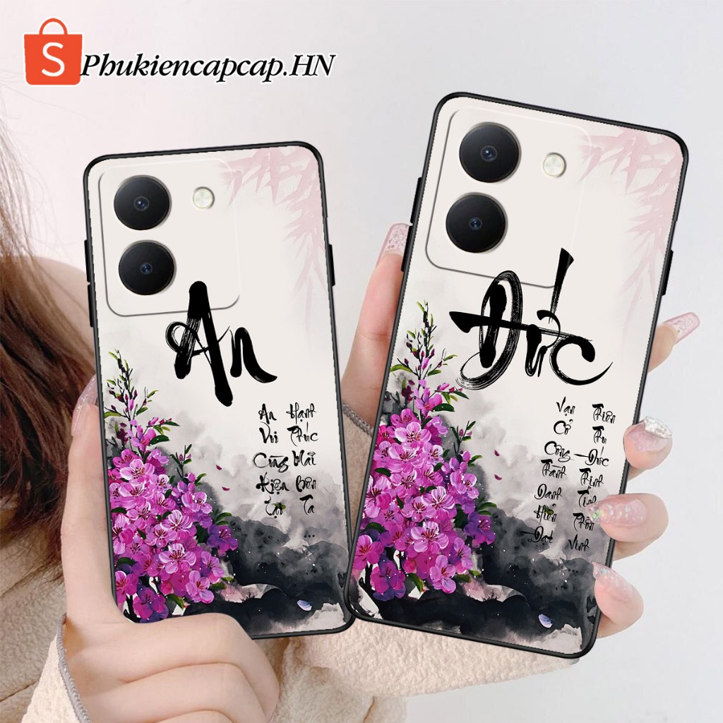 Ốp lưng Vivo Y36 - Y36 5G - Ốp Vivo in hình chữ thư pháp theo yêu cầu, tài lộc, may mắn