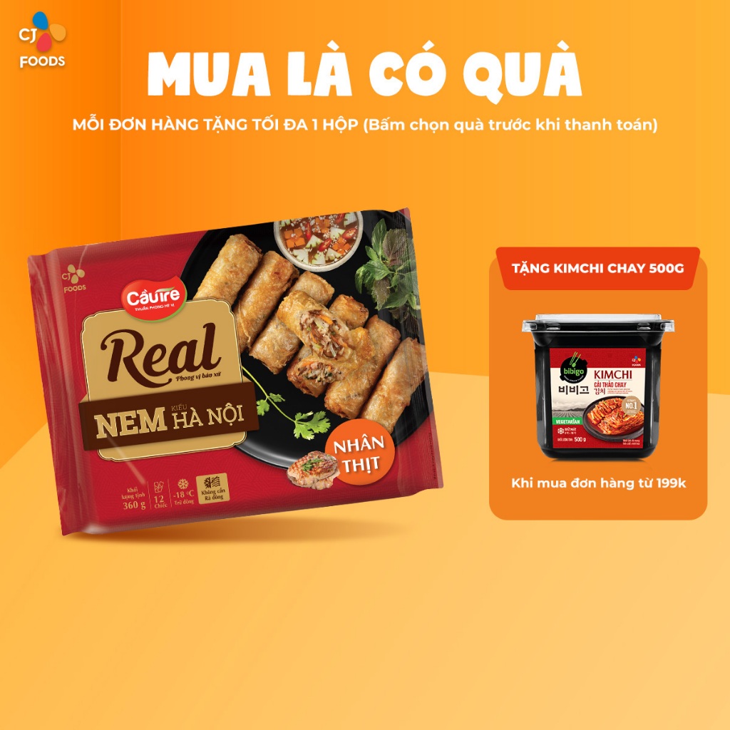 [Tặng Kimchi đơn từ 199k] Nem Hà Nội Cầu Tre REAL - nhân Thịt 360g (Chả giò nhân Thịt)