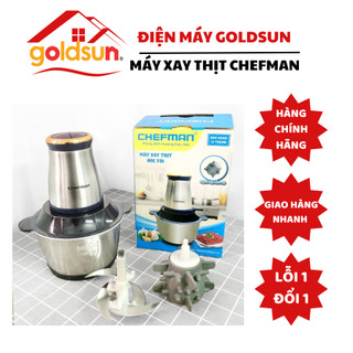 Máy xay thịt Chefman CM822i dung tích 2l cối inox lưỡi dao 4 cánh, có cối bóc hành tỏi, bảo hành chính hãng