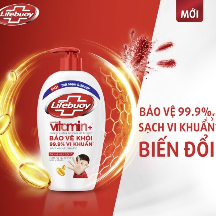 Nước rửa tay diệt khuẩn Lifebuoy bảo vệ vượt trội