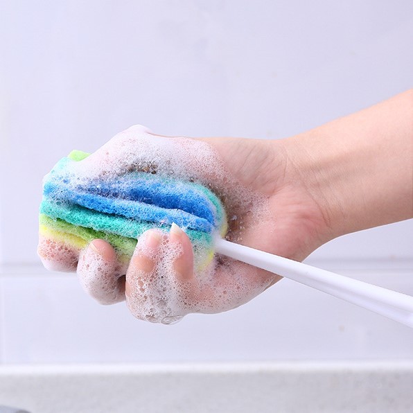 Cọ rửa ly cốc, cọ rửa bình sữa 7 màu tạo bọt tiện lợi