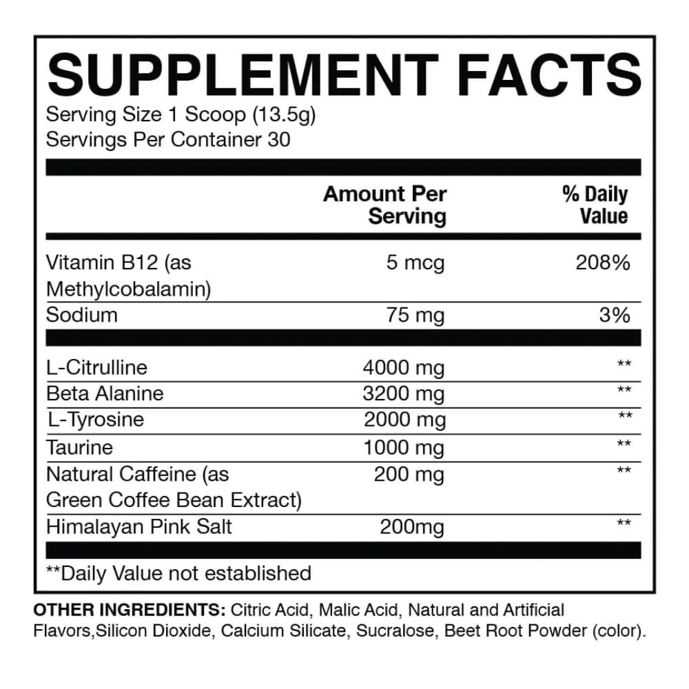 Bột tăng lực thể thao CBUM ESSENTIAL PRE-WORKOUT 30 lần tăng sức mạnh sức bền trong tập luyện từ RAW
