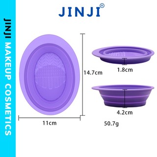 Dụng cụ chậu vệ sinh cọ make up gập tiện lợi cho makeup bằng silicone JINJI