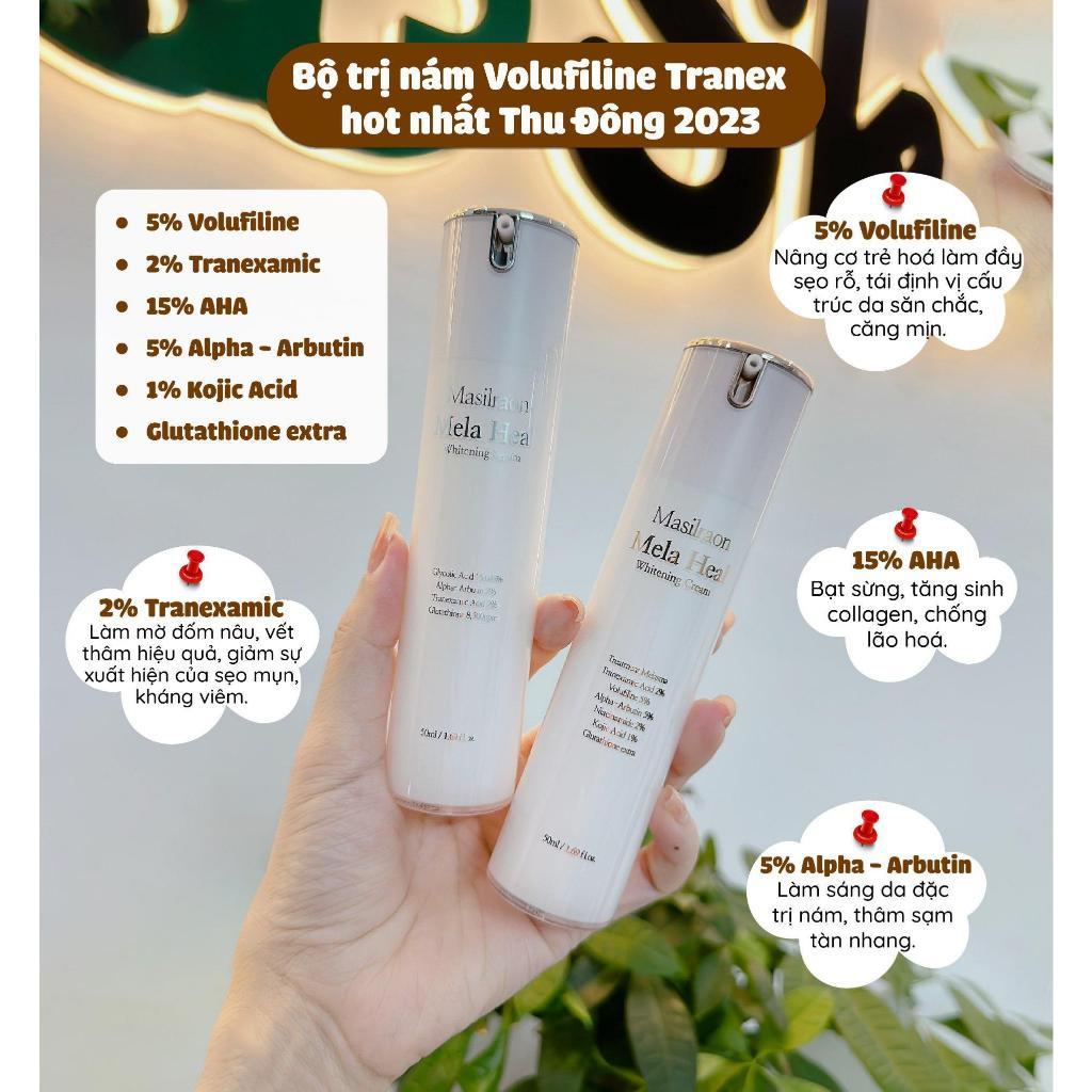 Mangtaybaby - Set Ampoule Và Kem Dưỡng Dành Cho Da Nám Masilraon Mela Heal AHA 15% Tranexamic Acid 2%