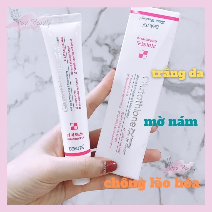 Kem dưỡng trắng da Glutathione Làm mờ các đốm nâu, vết thâm sạm Tone Up 40g Cream Melasma-X 3D
