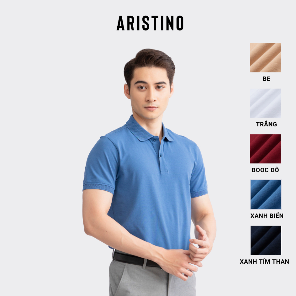 Áo polo nam ARISTINO phom Regular fit suông nhẹ, 5 màu, áo phông có cổ aristino chất liệu Cotton Organic - APSR09