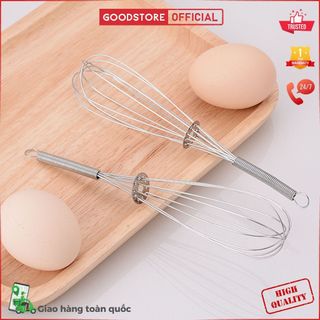 Dụng cụ cây đánh trứng cầm tay inox không gỉ cao cấp có móc treo gọn tiện lợi GOODSTORE