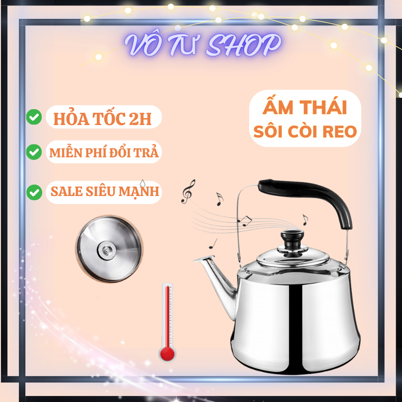 [INOX LOẠI TỐT] Ấm đun nước 2L LIT inox cao cấp - Ấm đun NẤU NƯỚC DÙNG ĐƯỢC BẾP TỪ