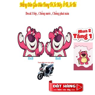 Tem dán xe Gấu Dâu trang trí xe máy , ô tô...