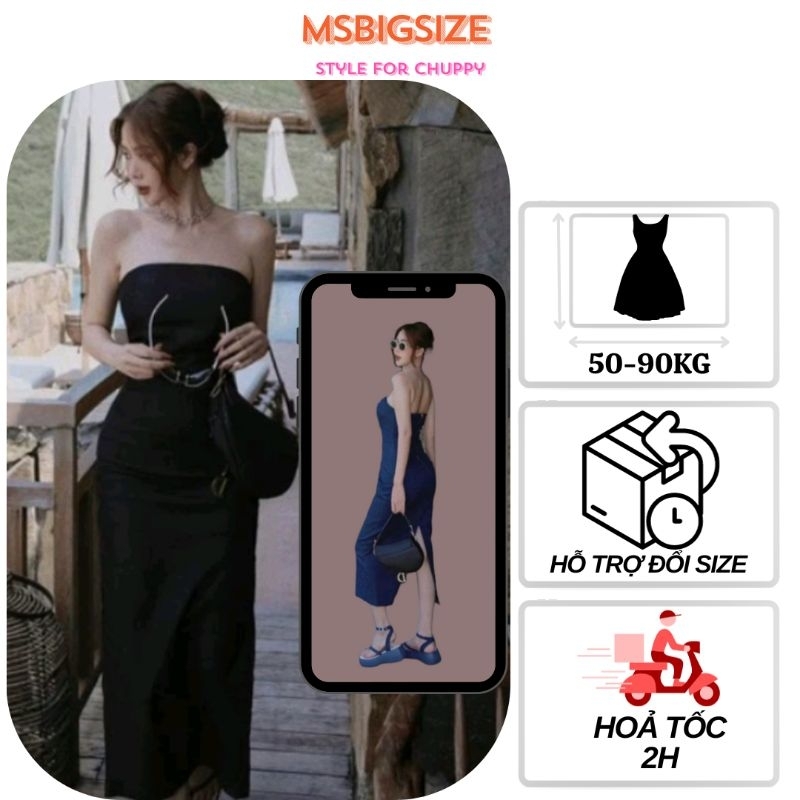 có size 100kg BIGSIZE Đầm jean cúp D117A Msbigsize