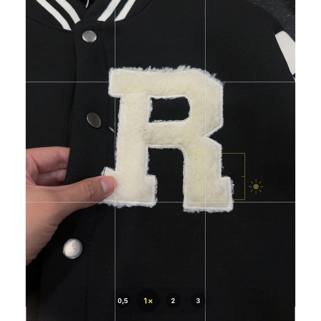 Áo Khoác, Áo  Bomber Chất Nỉ Phối Da Thêu Chữ R Vải Lông Siêu Hot