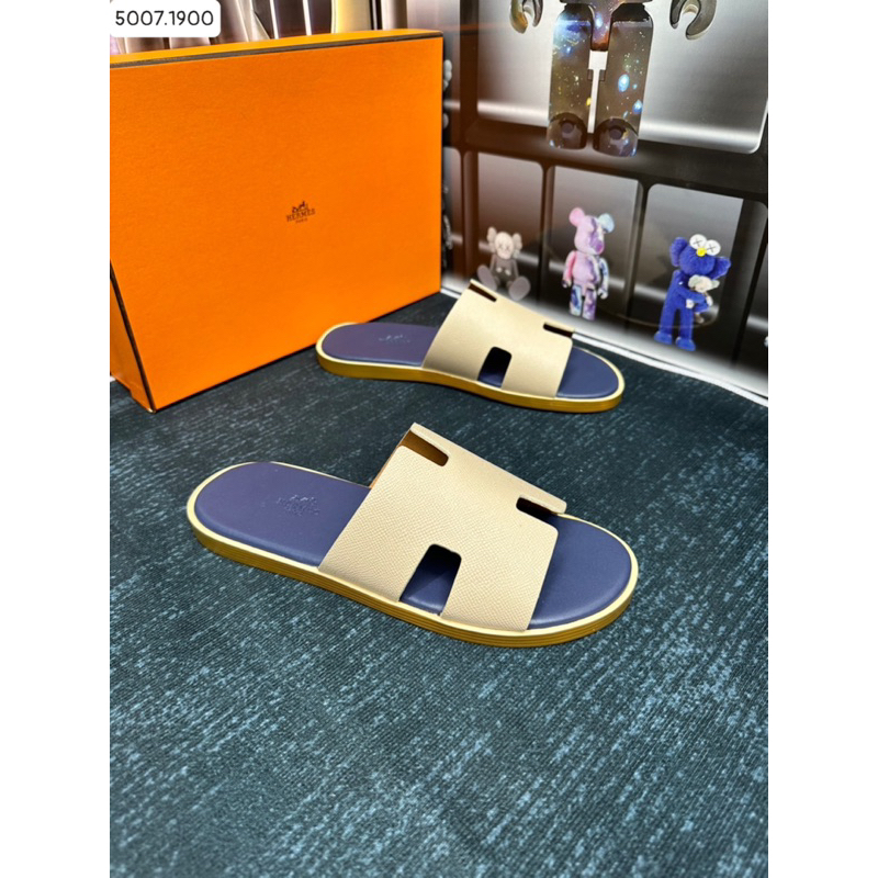 Dép lê HM quai da bò nguyên miếng bảo hành da 6 tháng