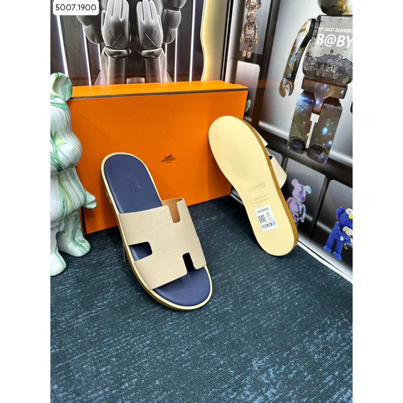 Dép lê HM quai da bò nguyên miếng bảo hành da 6 tháng