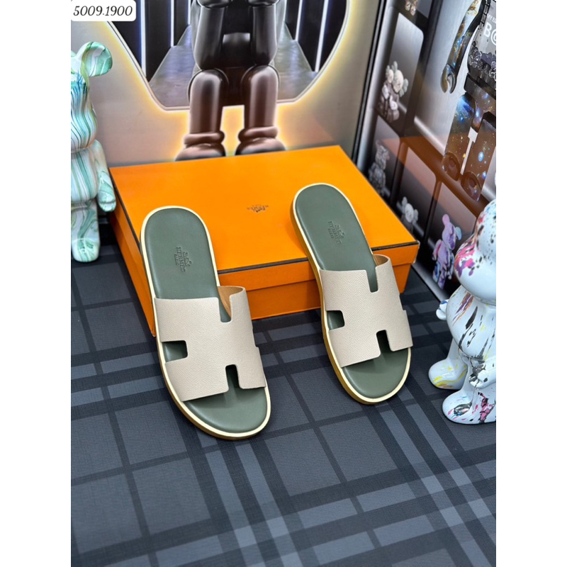 Dép lê HM quai da bò nguyên miếng bảo hành da 6 tháng