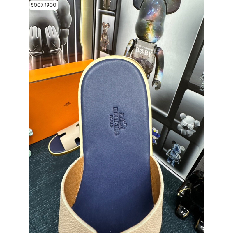 Dép lê HM quai da bò nguyên miếng bảo hành da 6 tháng