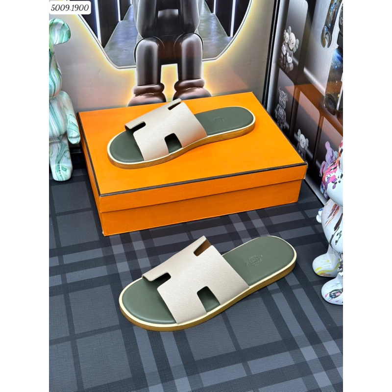 Dép lê HM quai da bò nguyên miếng bảo hành da 6 tháng