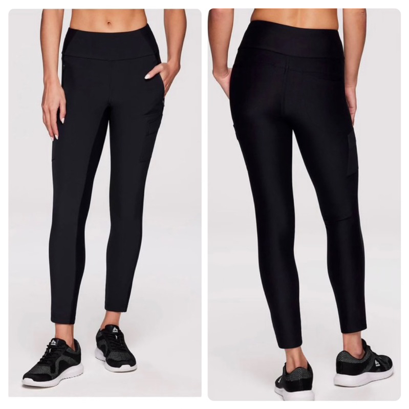 Quần Legging Đen Có Túi Bên Hông Co Giãn Tốt Hàng Xuất