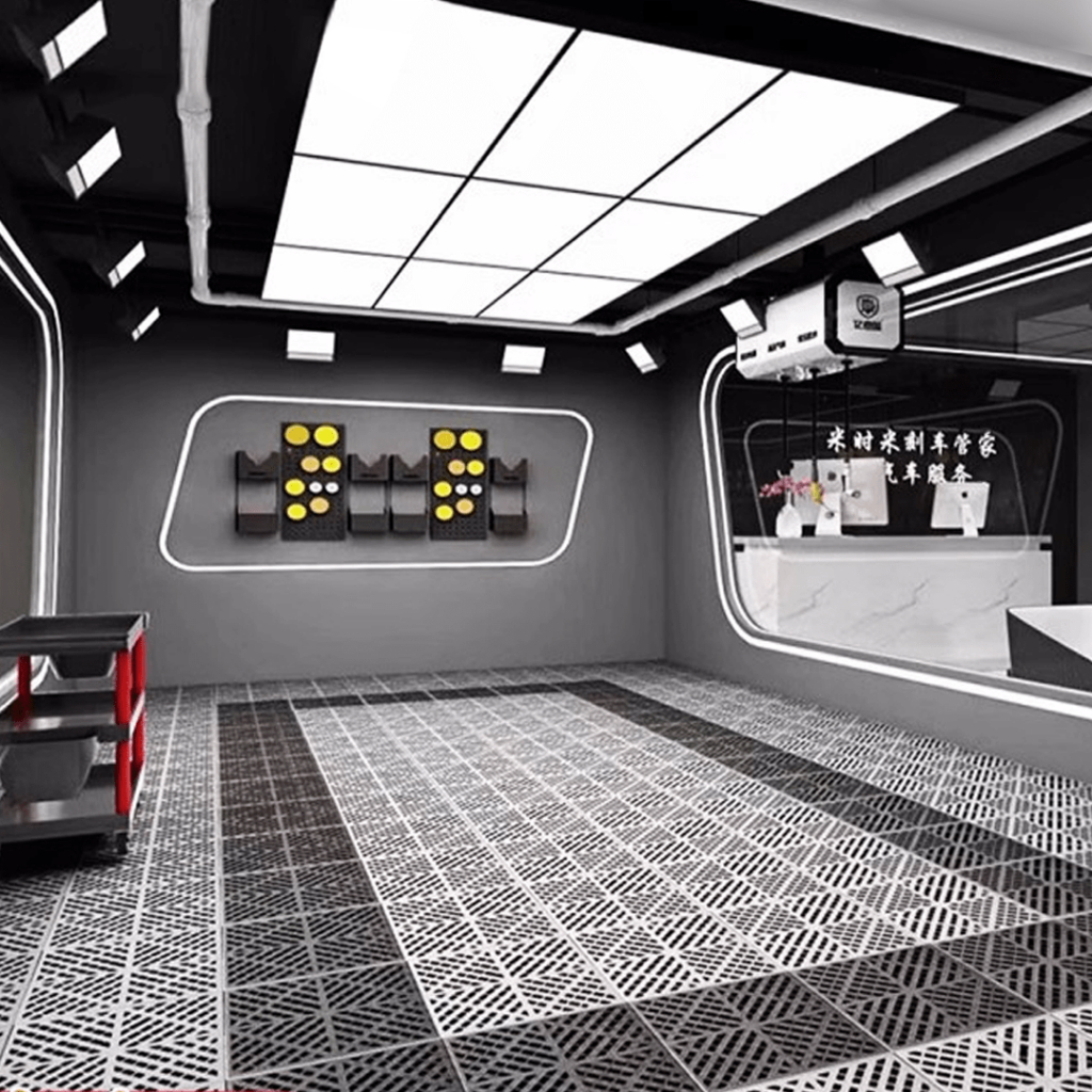 Thảm nhựa lót sàn rửa xe RX20 dành cho garage rửa xe ô tô, xe máy, lót sàn ban công, sân, trung tâm chăm sóc xe chịu lực