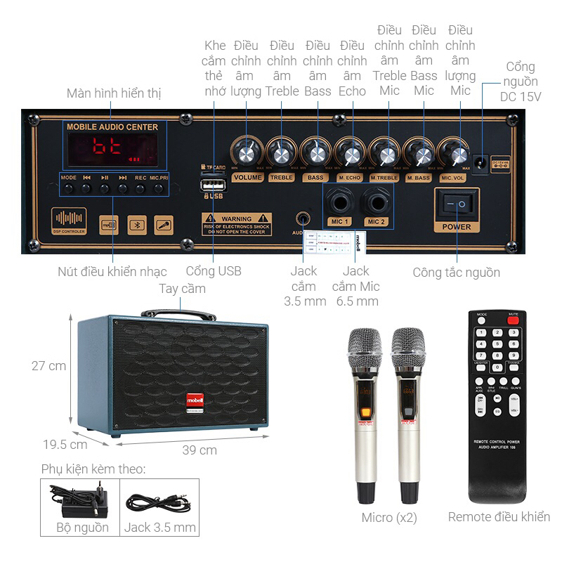 Loa karaoke xách tay chính hãng Mobell MK-4026