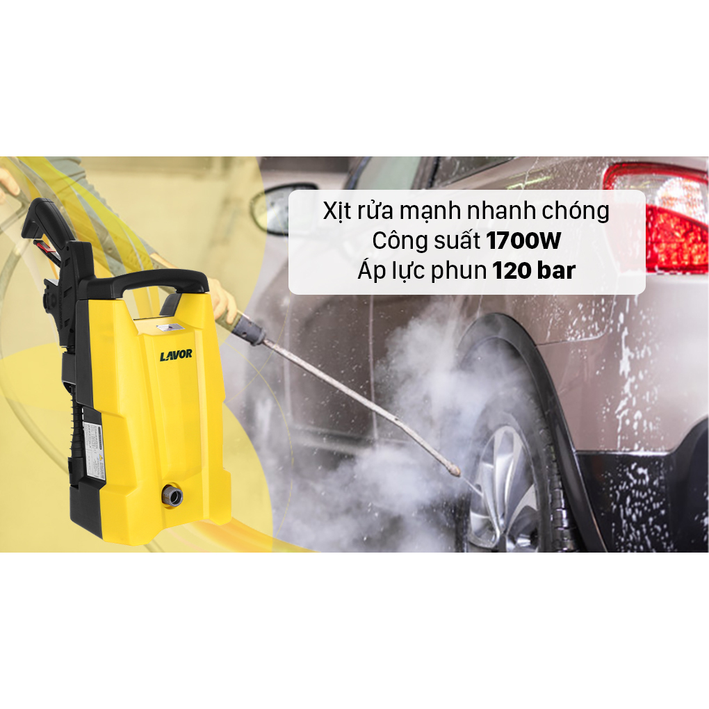 Máy xịt rửa xe phun áp lực nước cao Fujihome SMART120 công suất 1700W, bảo hành 1 năm